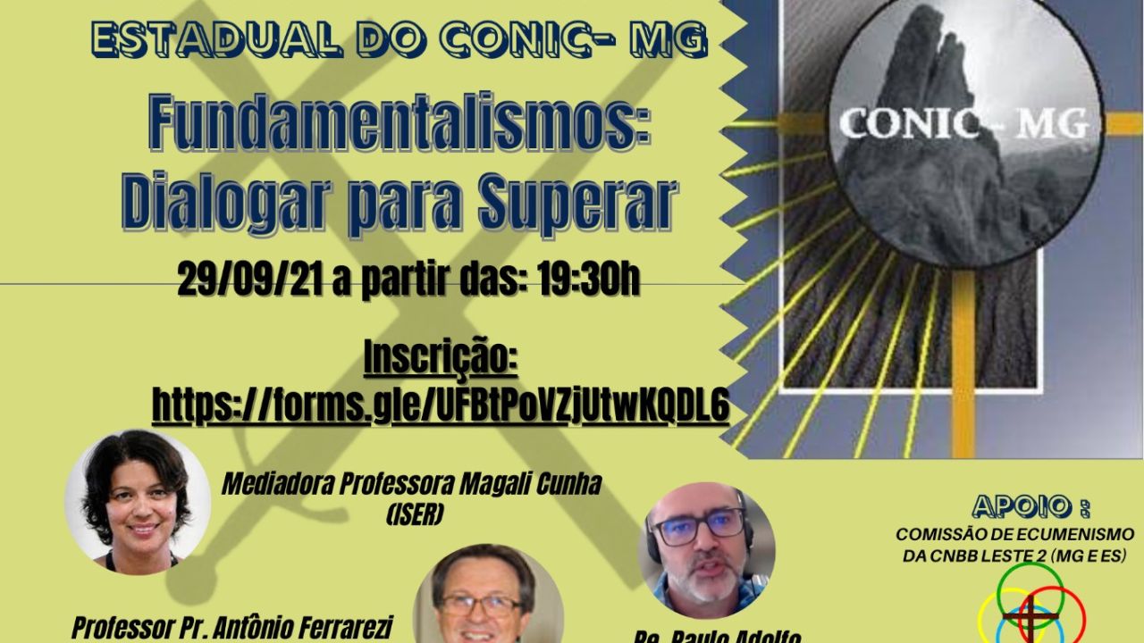 CONIC-MG promove Seminário online e gratuito sobre fundamentalismos